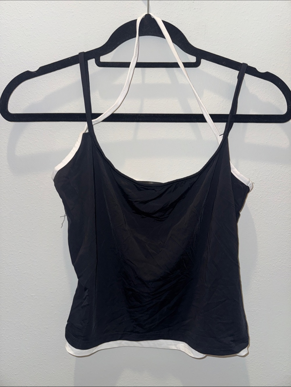 White Fox Boutique Black Cami with White Trim